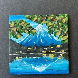 Scenic Mountain Landscape Art - Blue and Green